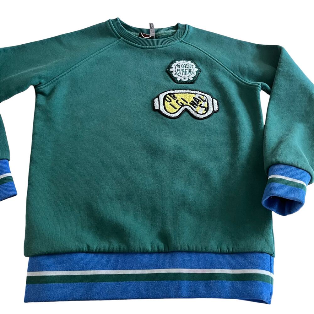 Colmar boys green patch applique sweatshirt size 8
